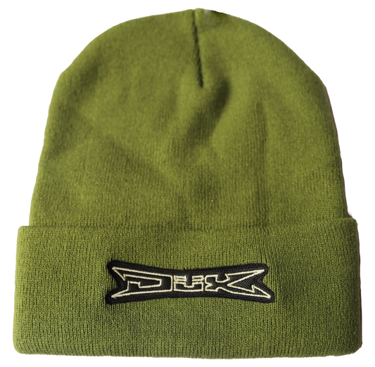 Olive/White Logo Beanie